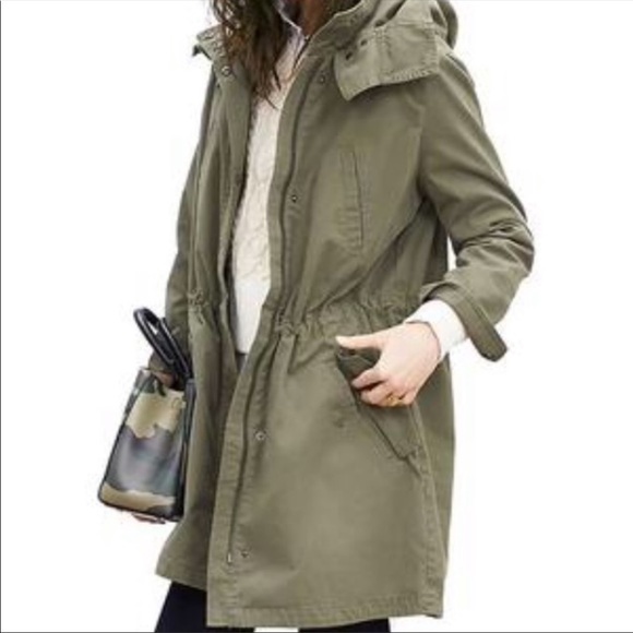 Gap Army Green Oversized Hooded Parka size Small - Picture 2 of 11